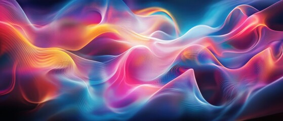 Obraz premium Abstract colorful waves background with vibrant gradients and flowing lines, creating a dynamic and modern design for digital art and technology