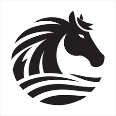 Fototapeta premium black silhouette of a standing horse