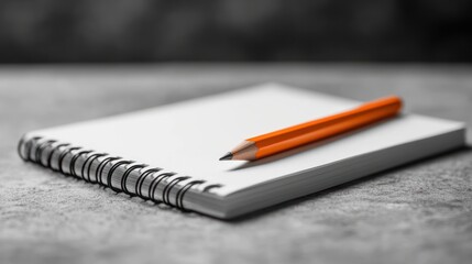 Orange Pencil on Spiral Notebook, A Still Life of Creativity