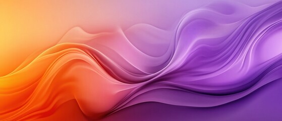 Obraz premium Abstract flowing gradient background in orange and purple, smooth wave pattern with vibrant color transitions for modern design and artistic concept