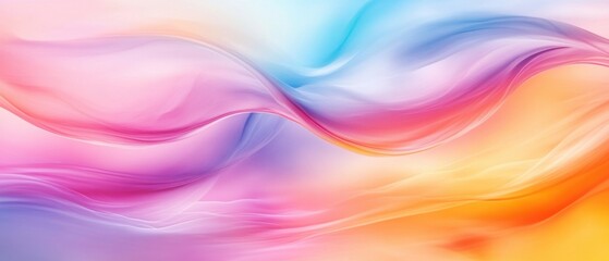 Obraz premium Abstract flowing gradient background with vibrant pastel colors, creating a smooth and dreamy texture for modern design and artistic concepts