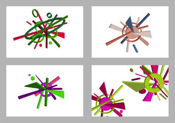 set of abstract geometric shapes