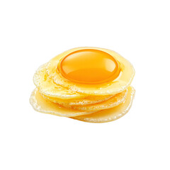 Fresh golden egg yolks elegantly separated from the whites ready for culinary use Isolated on white background