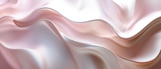 Fototapeta premium Abstract flowing rose gold silk fabric background with smooth waves and elegant shimmer, creating a luxurious and sensual texture