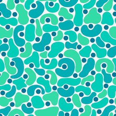 Creative abstract seamless pattern in turquoise colours