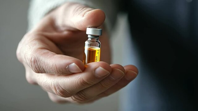 Insulin Bottle and Glucose Meter in Hand for Diabetes Management