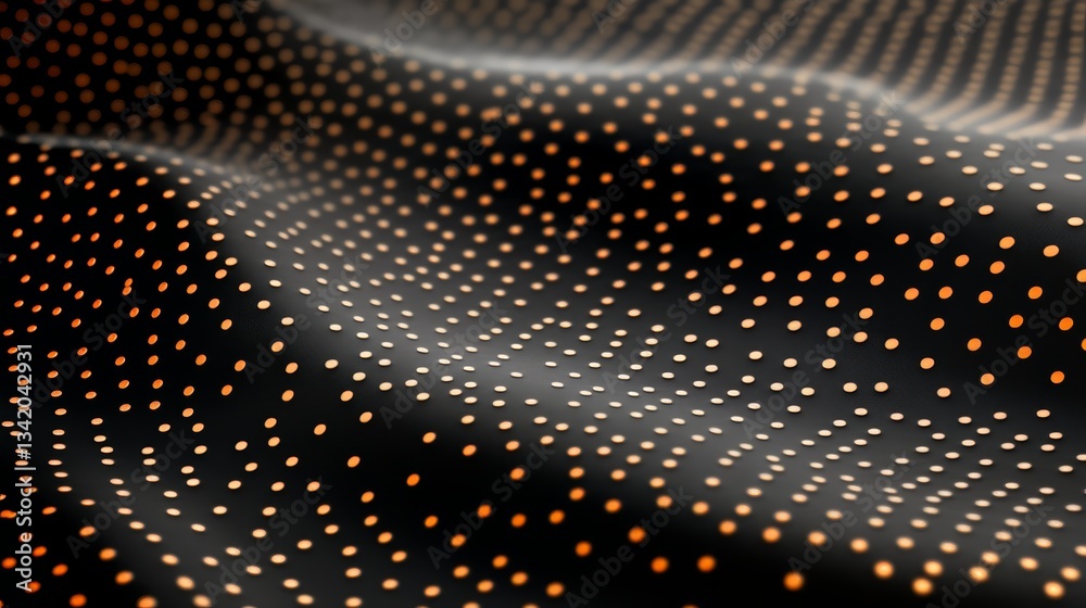 Fototapete black and orange patterned surface with many small dots. the dots are arranged in a way that creates