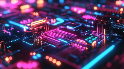 Fototapeta premium Quantum AI-driven Supercomputer Generating Real-time
