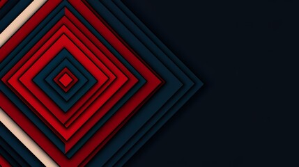 Obraz premium Black and red background with a blue diamond shape. The diamond is made up of red and blue squares