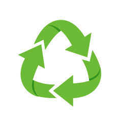 Obraz premium Green Recycle Symbol on White Background Environmental Conservation Icon for Ecology and Sustainability Initiatives