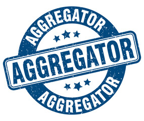 aggregator stamp. aggregator label. round grunge sign