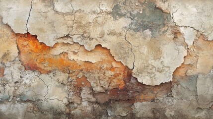 Obraz premium Weathered Stone Wall Texture with Peeling Paint