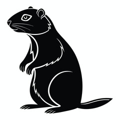 Gopher silhouettes and icons. black flat color simple elegant Gopher animal vector and illustration.