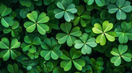 Vibrant Green Clover Leaves Background Texture