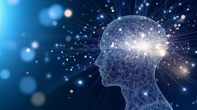 A humanoid robot AI agent hologram sharing knowledge with a human during the singularity symbolizing agentic autonomy and AGI technology in the future using superintelligence