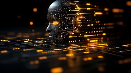 A humanoid robot AI agent hologram in the metaverse during the singularity symbolizing agentic autonomy and AGI technology in the future using superintelligence