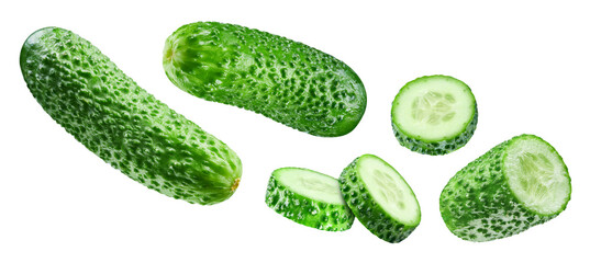 Cucumber isolated on white background clipping path