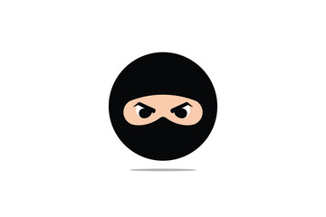 Logo Design Template of ninja face hidden within an egg shape. Perfect for branding, mascots, or humorous designs. Great for children's products, gaming, or lighthearted brands.