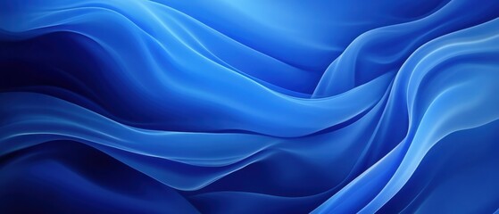 Obraz premium Abstract flowing blue silk fabric background with smooth waves and elegant folds Concept of luxury, serenity, and modern design