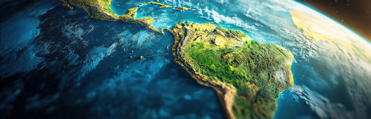 Graphic layouts showcasing Earth's features for advertising on the topic of planet