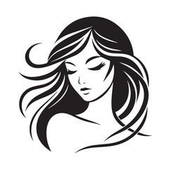 Elegant vector illustration of a glamorous woman with long hair