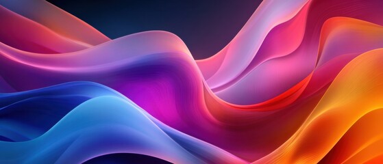 Obraz premium Abstract colorful flowing wave background with vibrant gradient, smooth lines, and dynamic motion for modern design and artistic concept