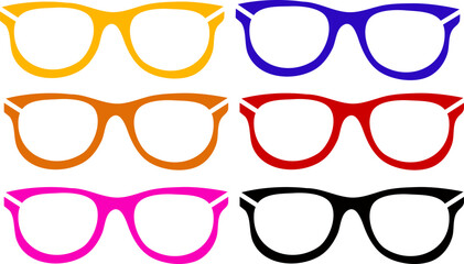 glasses set of different color beautiful design vector file svg