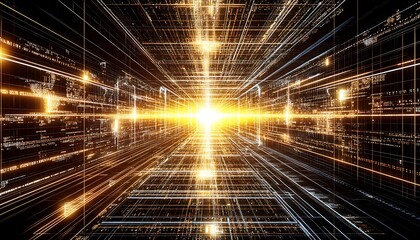 Digital Data Stream Tunnel for Futuristic Network.