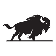 Fototapeta premium Buffalo silhouette vector on a white background