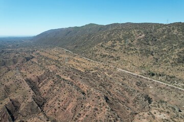 Aerial view of landscape near Al-Qadir University in Pakistan on March 3, 2025.