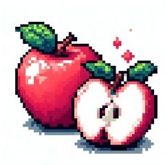 Obraz premium 사과, 픽셀아트, jpeg (apple, pixel art, jpeg)