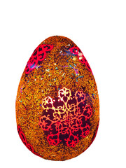 Easter eggs on a transparent background side view, the design is made in oriental style and geometric pattern