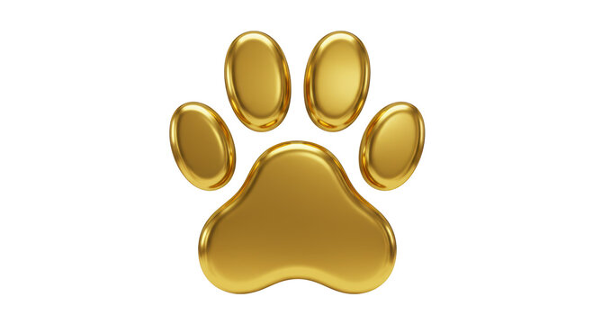 Isolated Golden Paw Print