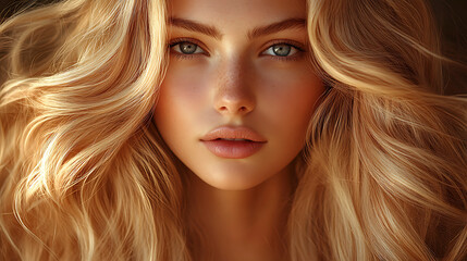Naklejka premium Soft Undulating Blond Locks Natural Texture