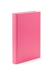 Minimalist Closed Pink Hardcover Book Standing Upright - Perfect for Design Mockups or Elegant Visual Themes.