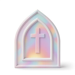 Fototapeta premium Colorful cross inside a decorative arch