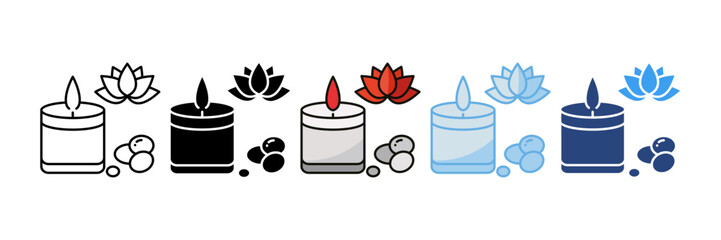 Candles Icon Set Multiple Style Collection