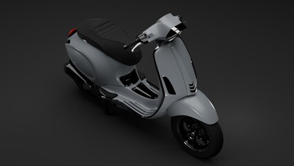 3d rendering motorcycle on black background