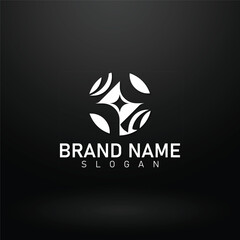 Modern abstract business logo design template for business branding with vector icon illustration design on the Black Glossy background