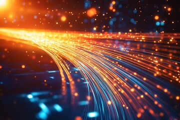 Light Speed Data Transfer in a Sci-Fi Visualization