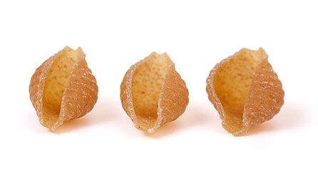 Fototapeta premium Whole Wheat Shell Pasta Isolated on a White Background
