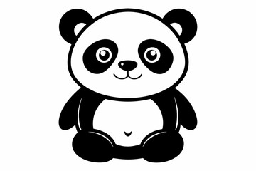 Fototapeta premium a cute panda line art silhouette vector illustration