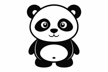 Fototapeta premium a cute panda line art silhouette vector illustration
