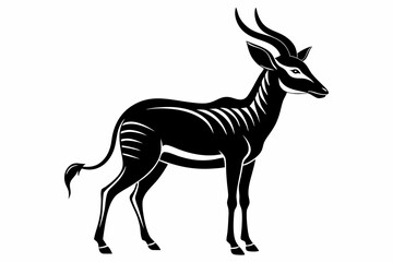 antelope line art silhouette vector illustration