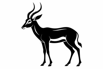 antelope line art silhouette vector illustration