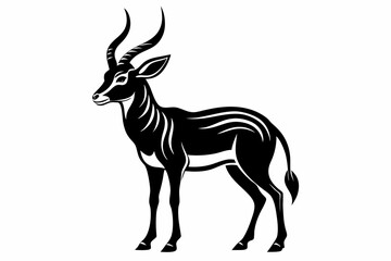 antelope line art silhouette vector illustration