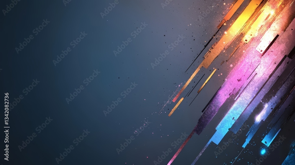 Aufkleber Colorful background with a blue line in the middle. The background is a mix of colors and the line is blue