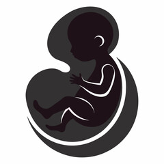 Vector illustration of a baby in the womb