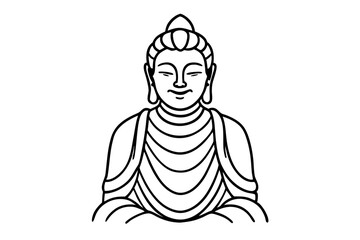 bodhisattva line art silhouette vector illustration