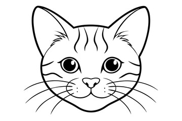 cat head line art silhouette vector illustration